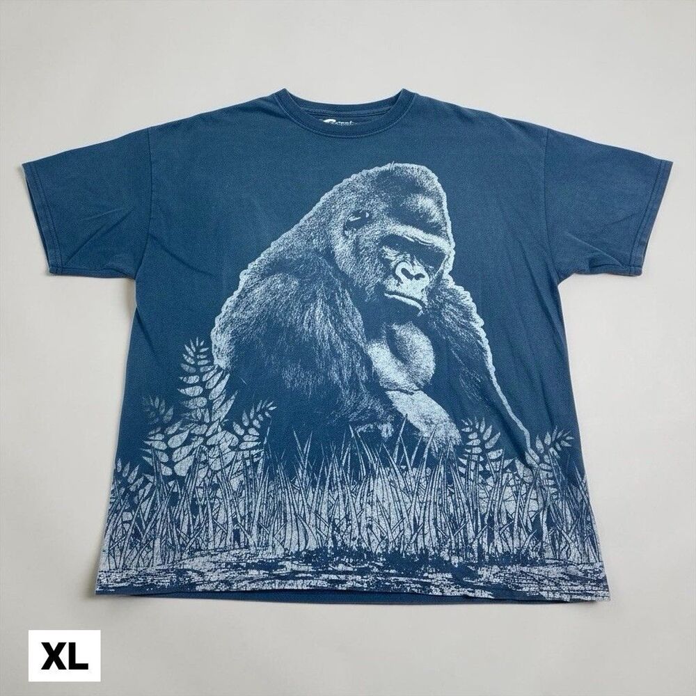 Vintage T Shirt Mens XL Black Atlanta Zoo Gorilla Nature Animals Y2K Graphic Tee - Picture 1 of 8